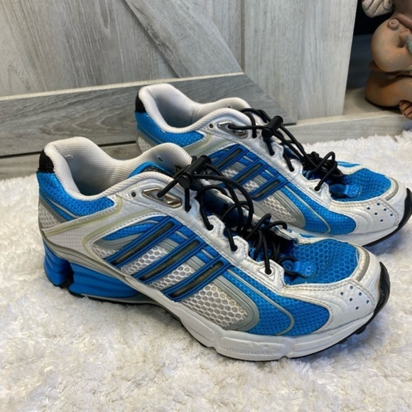 ADIDAS - MICROBOUNCE MENS SHOES White/Blue Toggle Closure 7.5 - Picture 5 of 16